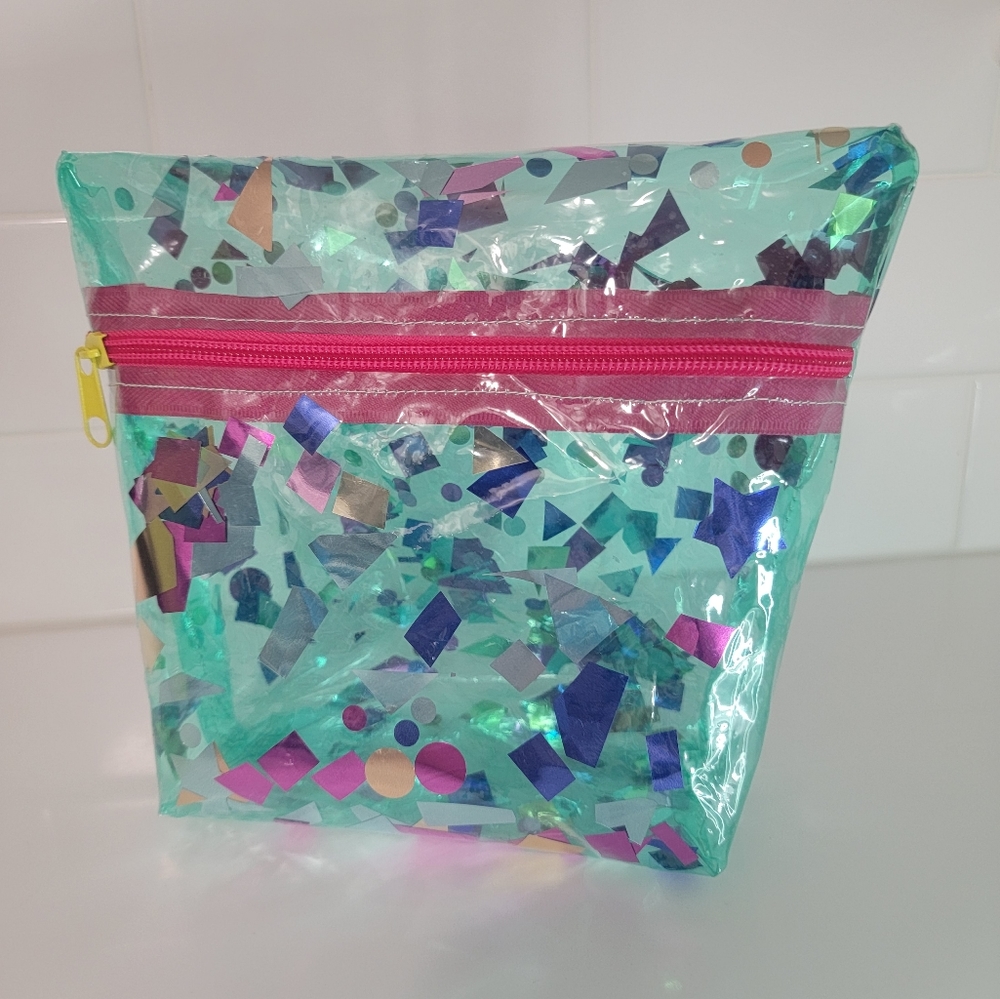 Confetti Vinyl Zipper Pouch